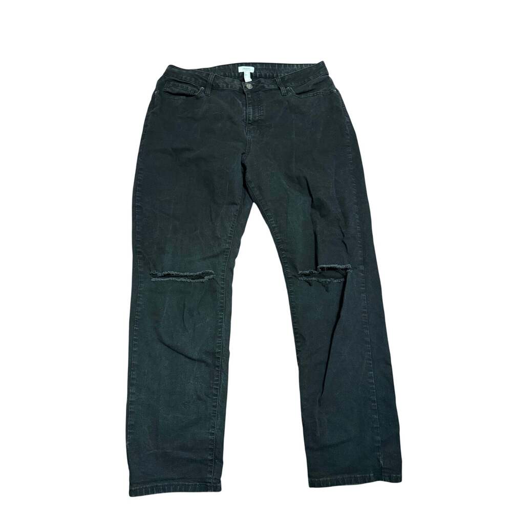 Forever 21+ Black Distressed Stretch Jeans — Women’s 16